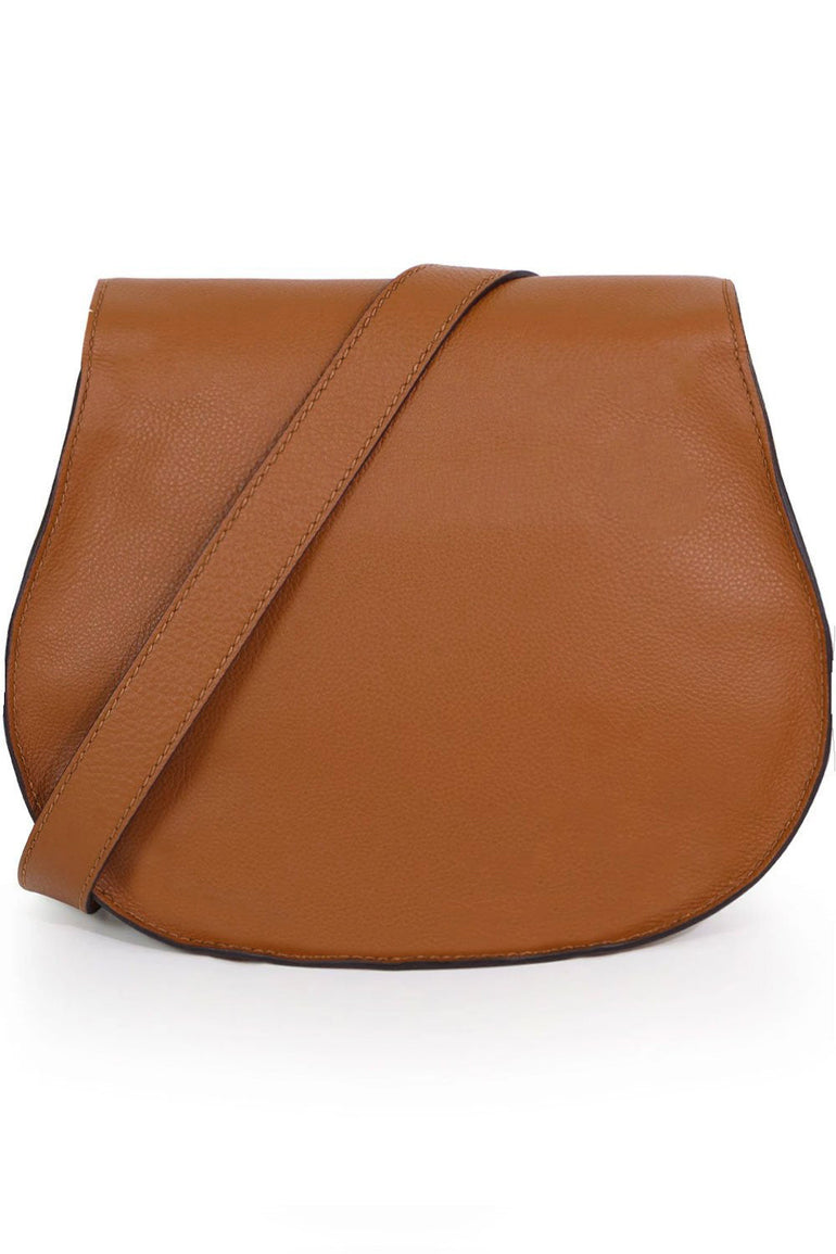 CHLOE BAGS BROWN MARCIE MEDIUM BAG | TAN WITH TAN STITCHING