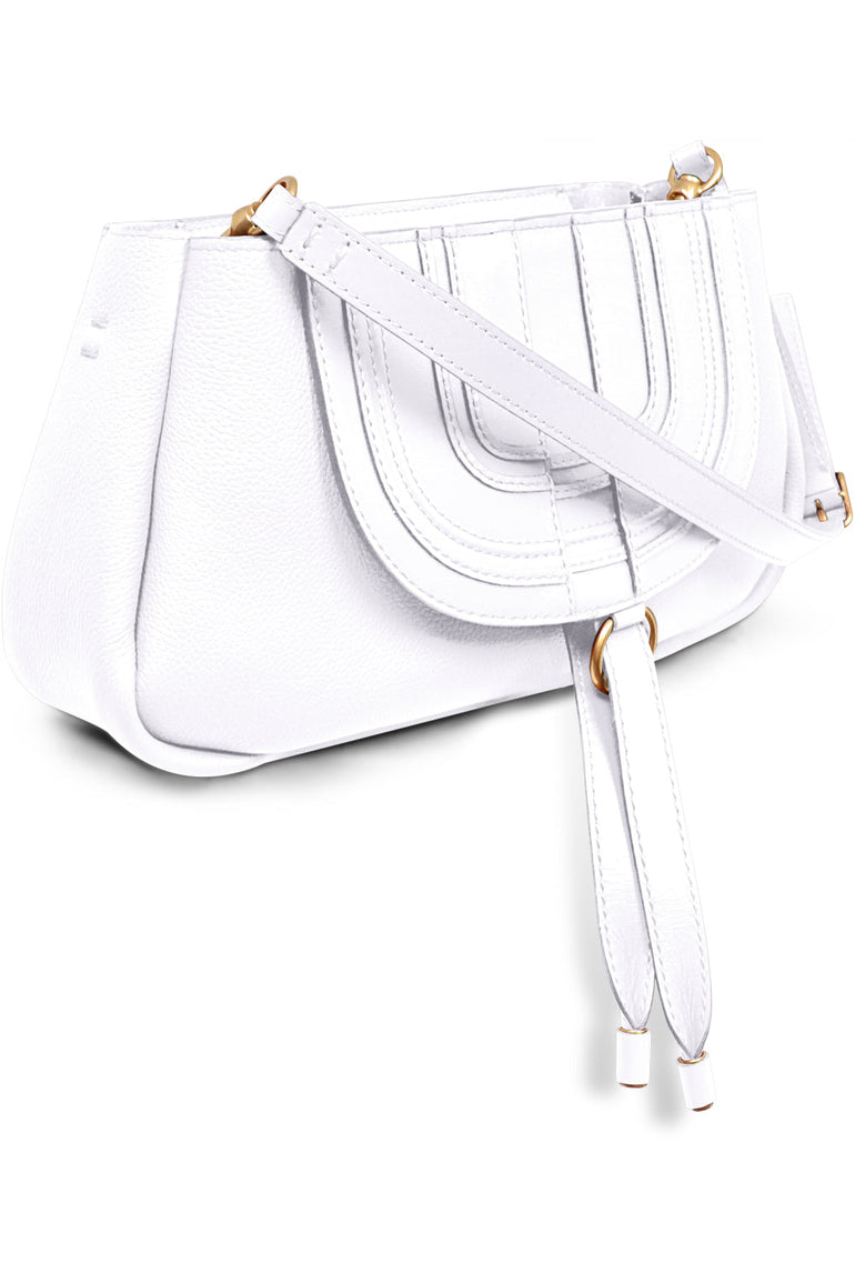 CHLOE BAGS WHITE MARCIE SADDLE BAG | WHITE
