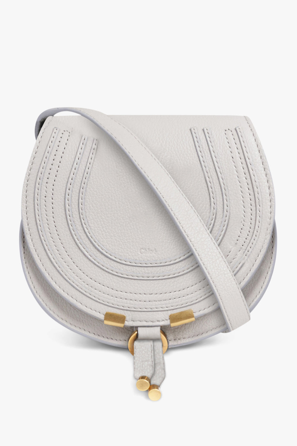CHLOE BAGS GREY / BLUE MIST Small Marcie Saddle Crossbody Bag | Blue Mist