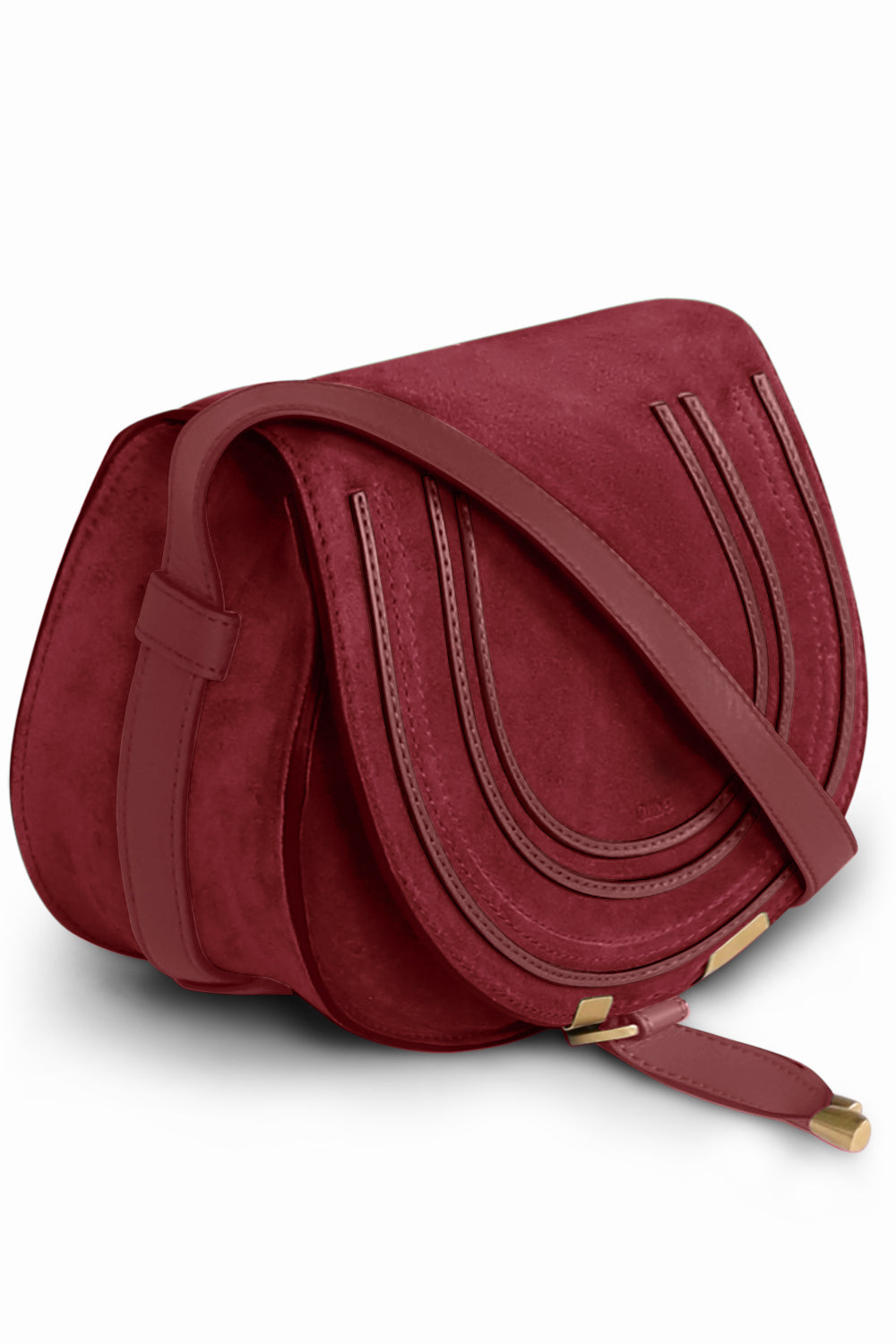 CHLOE BAGS RED MARCIE SMALL BAG | DARK RUBY SUEDE