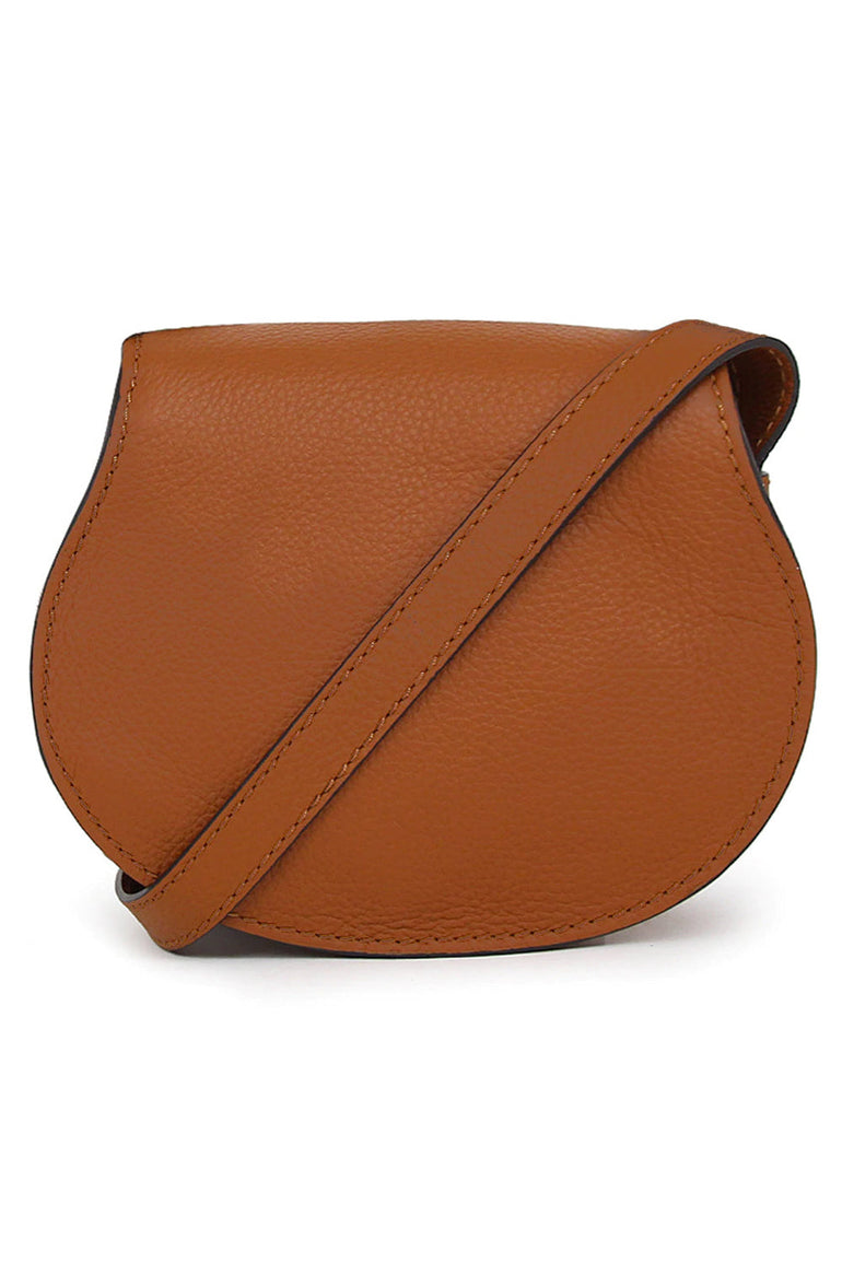 CHLOE BAGS BROWN MARCIE SMALL BAG | TAN WITH TAN STITCHING