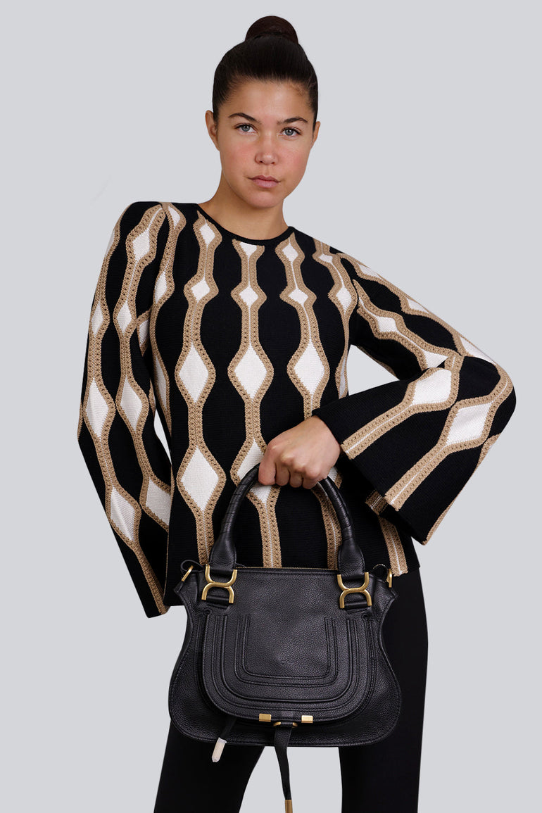 CHLOE MARCIE SMALL DOUBLE CARRY BAG BLACK NEW SEASON PARLOUR X