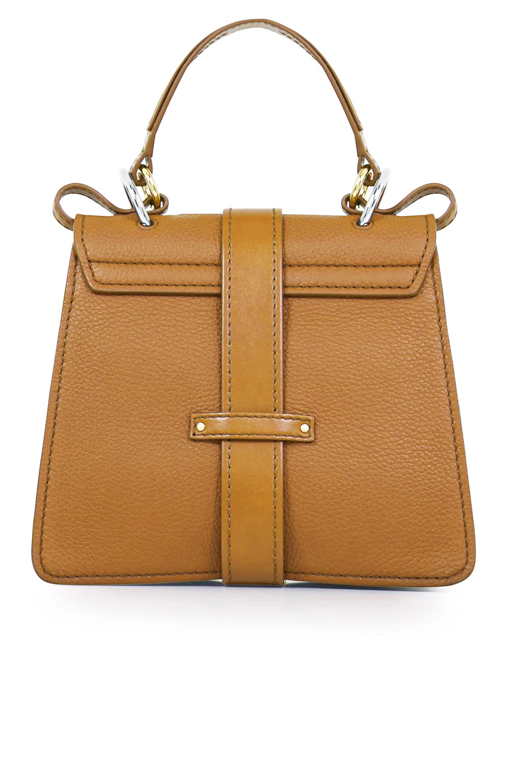CHLOE BAGS BROWN SMALL ABY BAG WITH LOCK AUTUMNAL BROWN