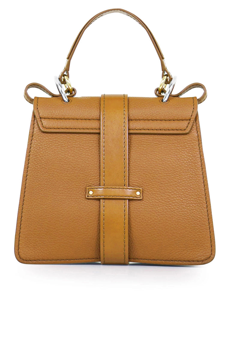 CHLOE BAGS BROWN SMALL ABY BAG WITH LOCK AUTUMNAL BROWN
