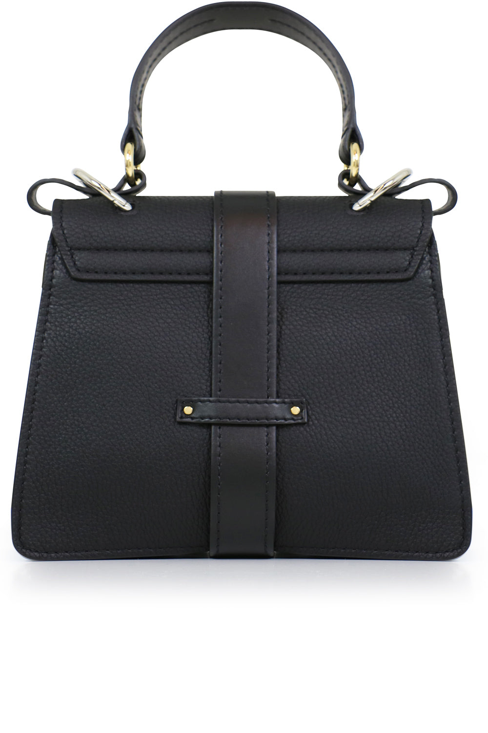 CHLOE BAGS BLACK SMALL ABY BAG WITH LOCK BLACK