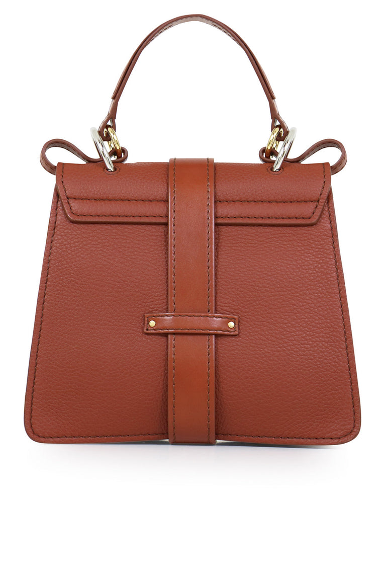 CHLOE BAGS BROWN SMALL ABY BAG WITH LOCK SEPIA BROWN