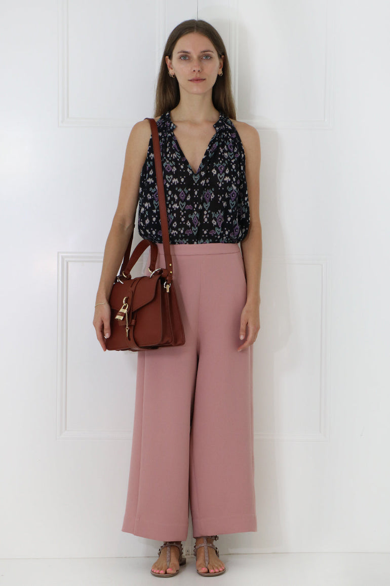 CHLOE BAGS BROWN SMALL ABY BAG WITH LOCK SEPIA BROWN