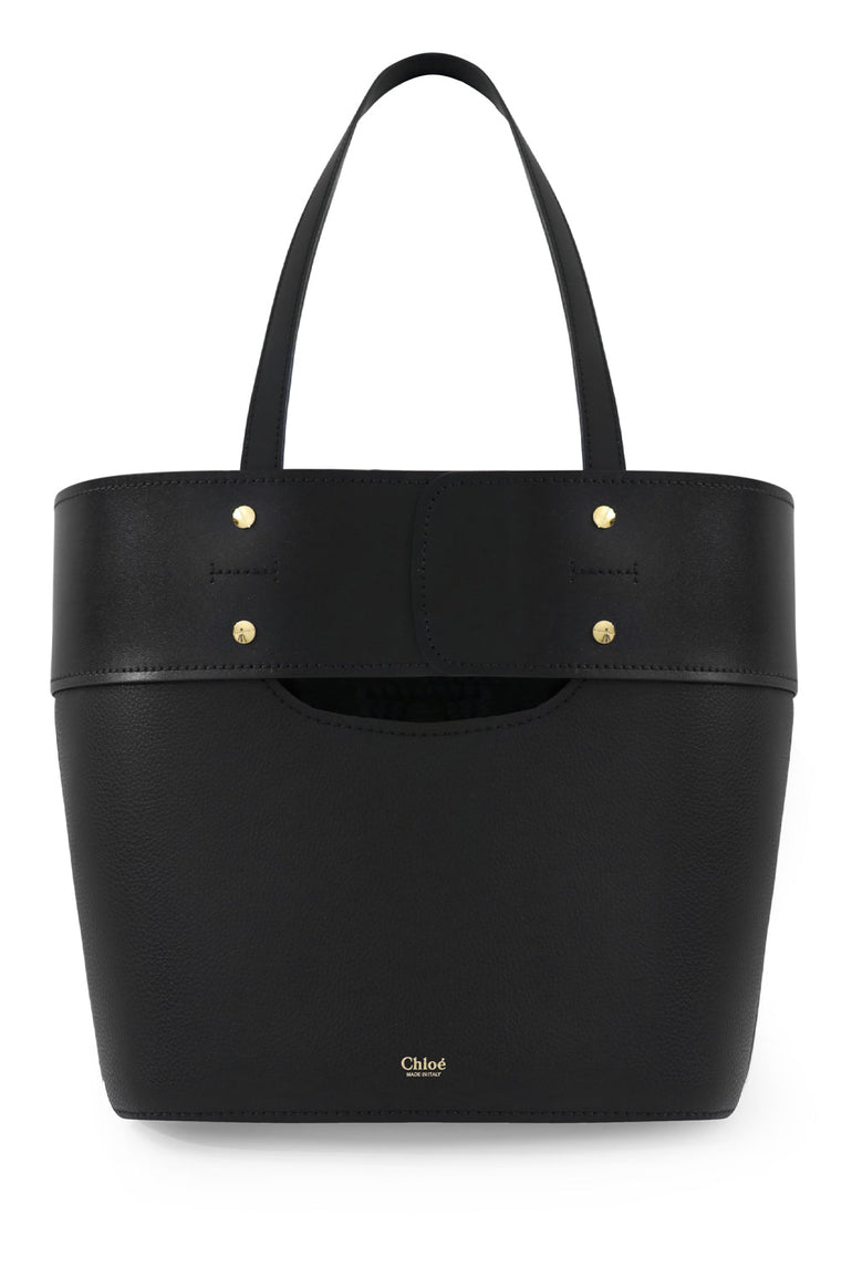 CHLOE BAGS BLACK SMALL ABY TOTE BAG BLACK