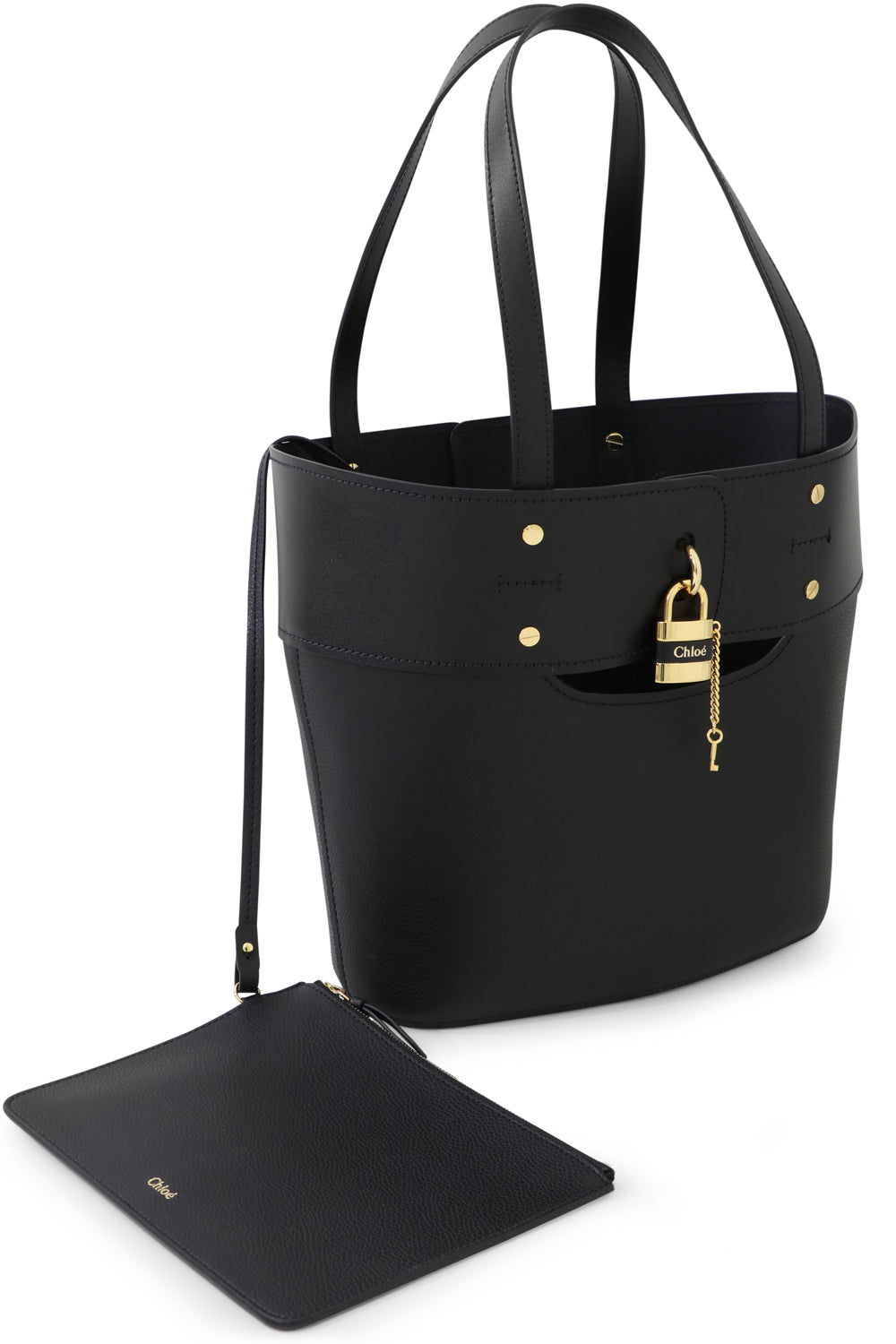 CHLOE BAGS BLACK SMALL ABY TOTE BAG BLACK
