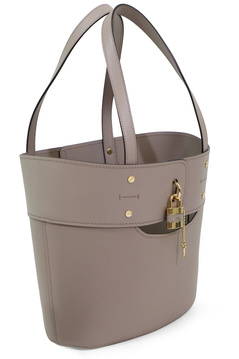 CHLOE BAGS GREY SMALL ABY TOTE BAG MOTTY GREY