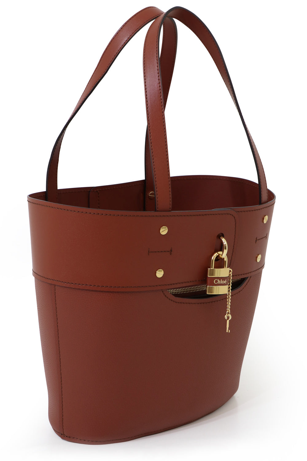 CHLOE BAGS BROWN SMALL ABY TOTE BAG SEPIA BROWN