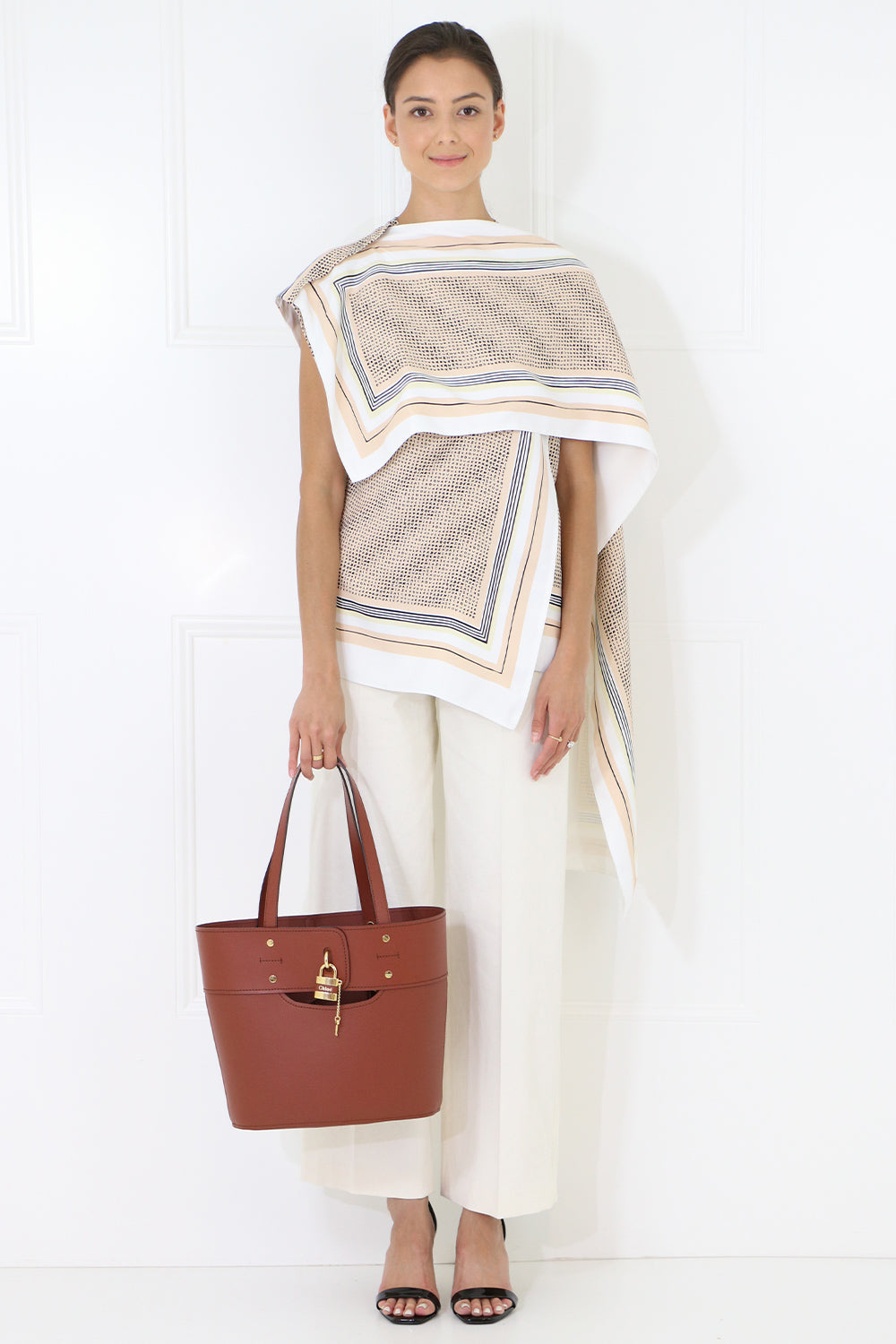 CHLOE BAGS BROWN SMALL ABY TOTE BAG SEPIA BROWN