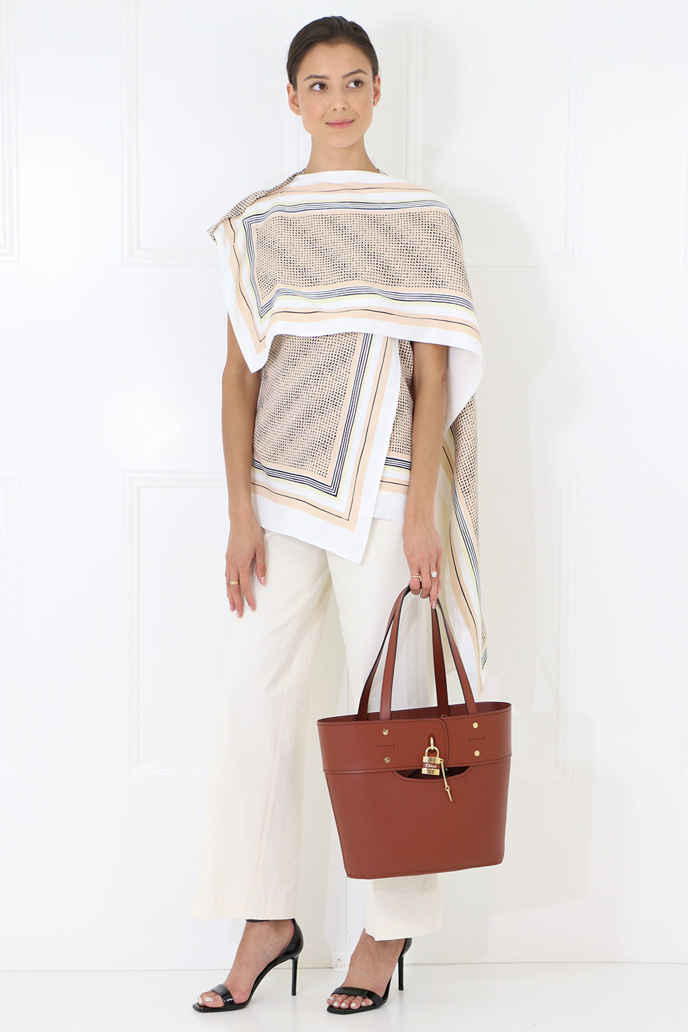CHLOE BAGS BROWN SMALL ABY TOTE BAG SEPIA BROWN