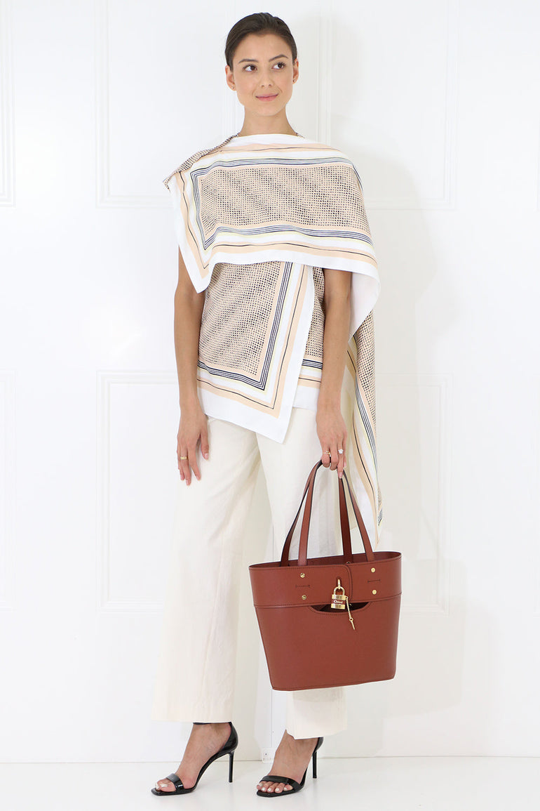 CHLOE BAGS BROWN SMALL ABY TOTE BAG SEPIA BROWN