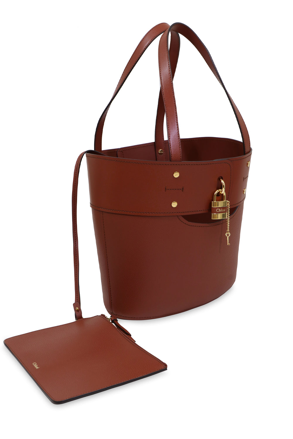 CHLOE BAGS BROWN SMALL ABY TOTE BAG SEPIA BROWN