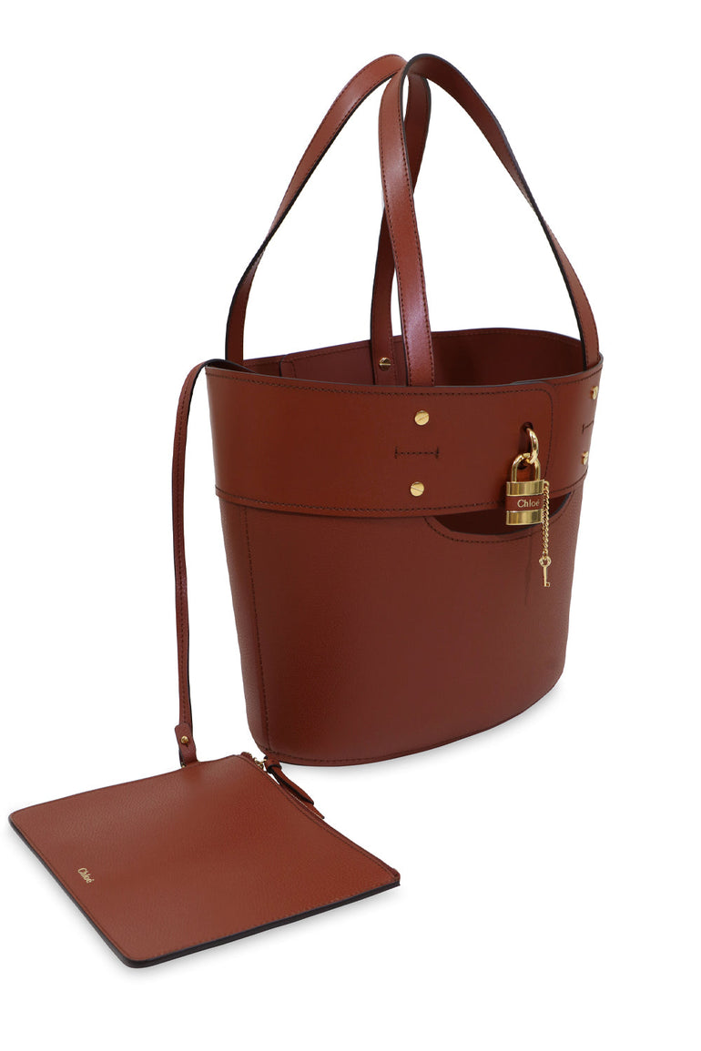 CHLOE BAGS BROWN SMALL ABY TOTE BAG SEPIA BROWN