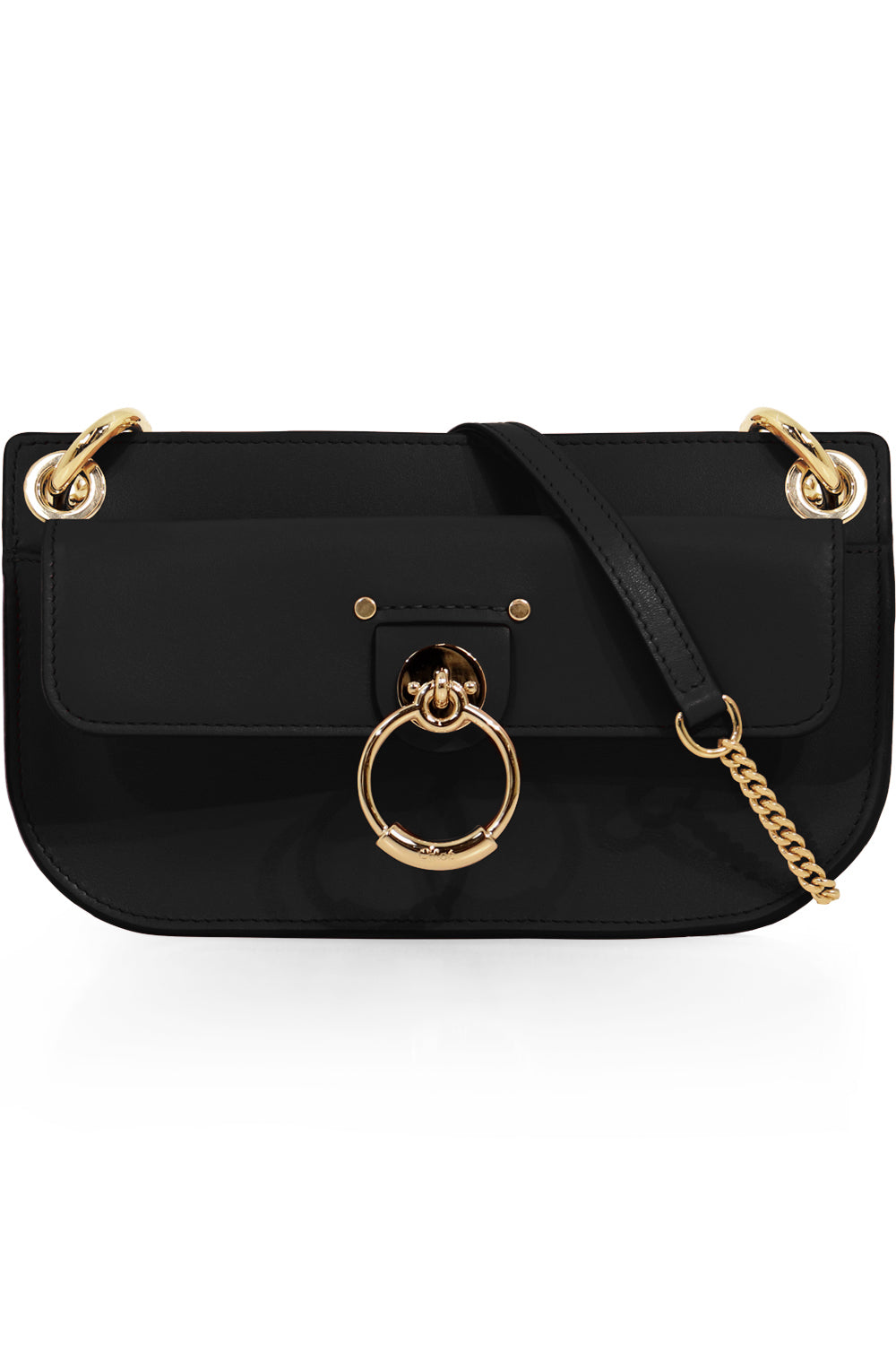 CHLOE BAGS BLACK TESS WALLET ON CHAIN BLACK