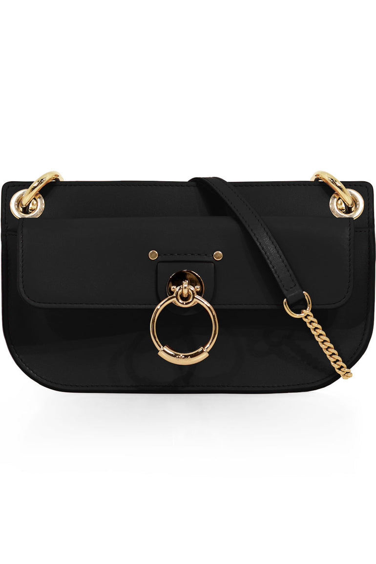 CHLOE BAGS BLACK TESS WALLET ON CHAIN BLACK