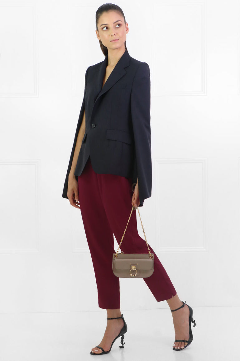CHLOE BAGS GREY TESS WALLET ON CHAIN MOTTY GREY
