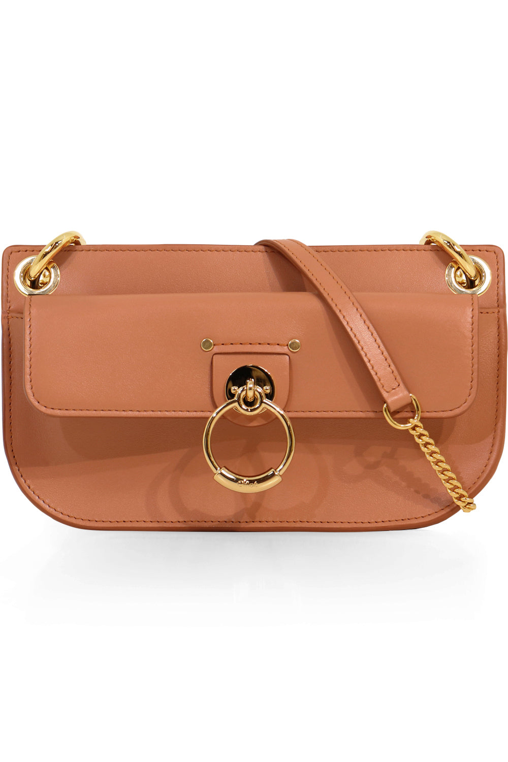 CHLOE BAGS BROWN TESS WALLET ON CHAIN MUTED BROWN