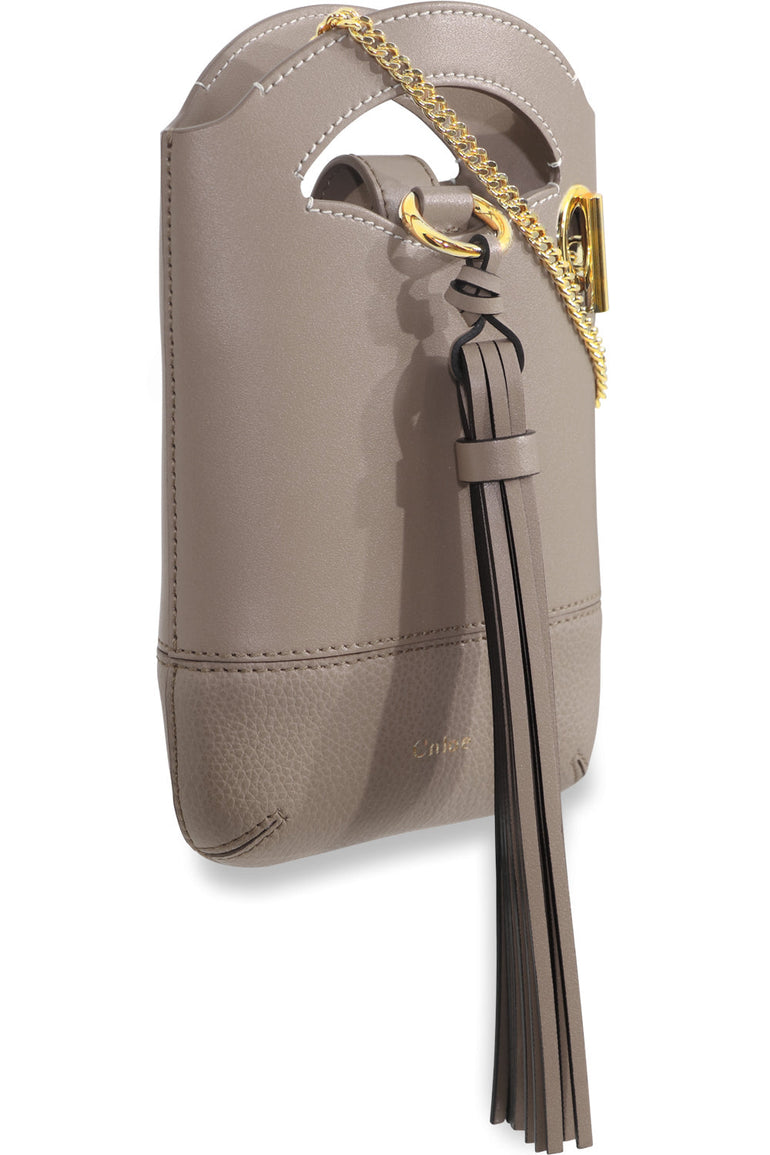 CHLOE BAGS GREY WALDEN SMALL CHAIN BAG MOTTY GREY