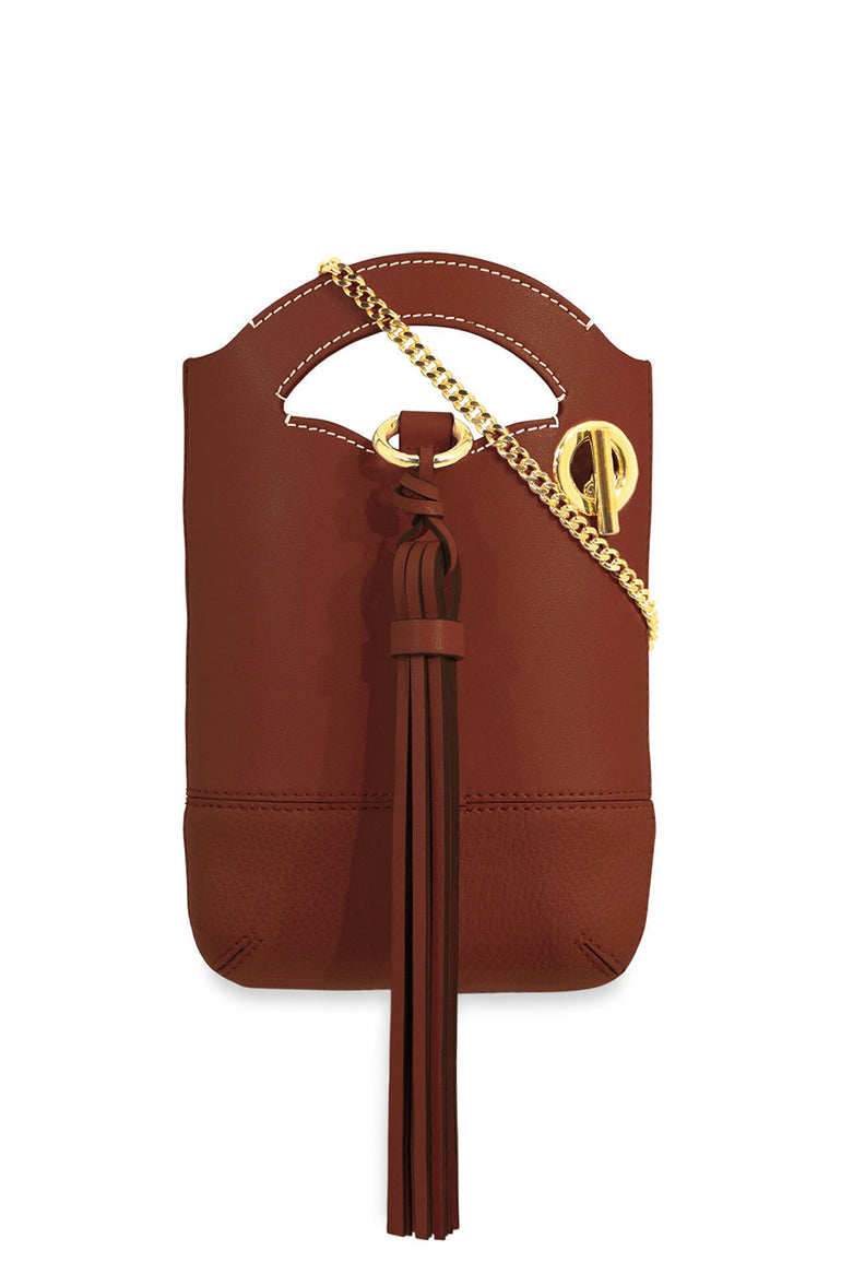 CHLOE BAGS BROWN WALDEN SMALL CHAIN BAG SEPIA BROWN