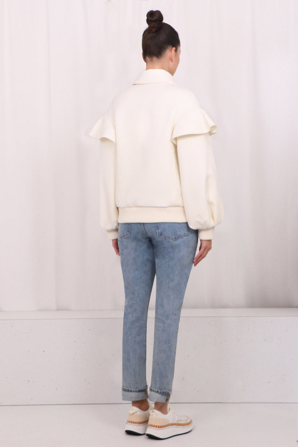 CHLOE JACKETS WOOL TRICOTINE JACKET | WHITE