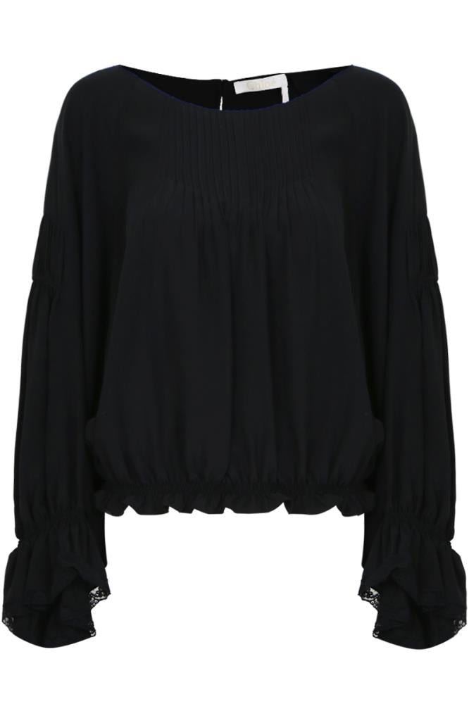CHLOE RTW BLACK / FR34 BELL SLEEVE BLOUSE BLACK