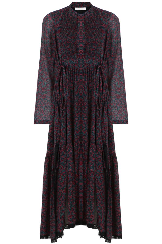 CHLOE RTW MULTI / FR34 CHERRY PRINT MAXI DRESS CRIMSON/BLACK