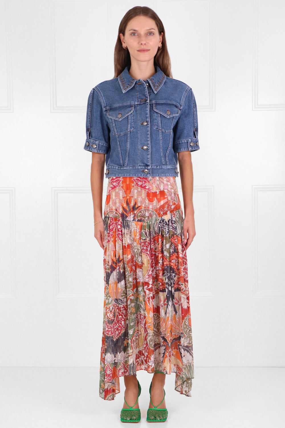 CHLOE RTW CROPPED DENIM JACKET S/S MOONLIGHT BLUE