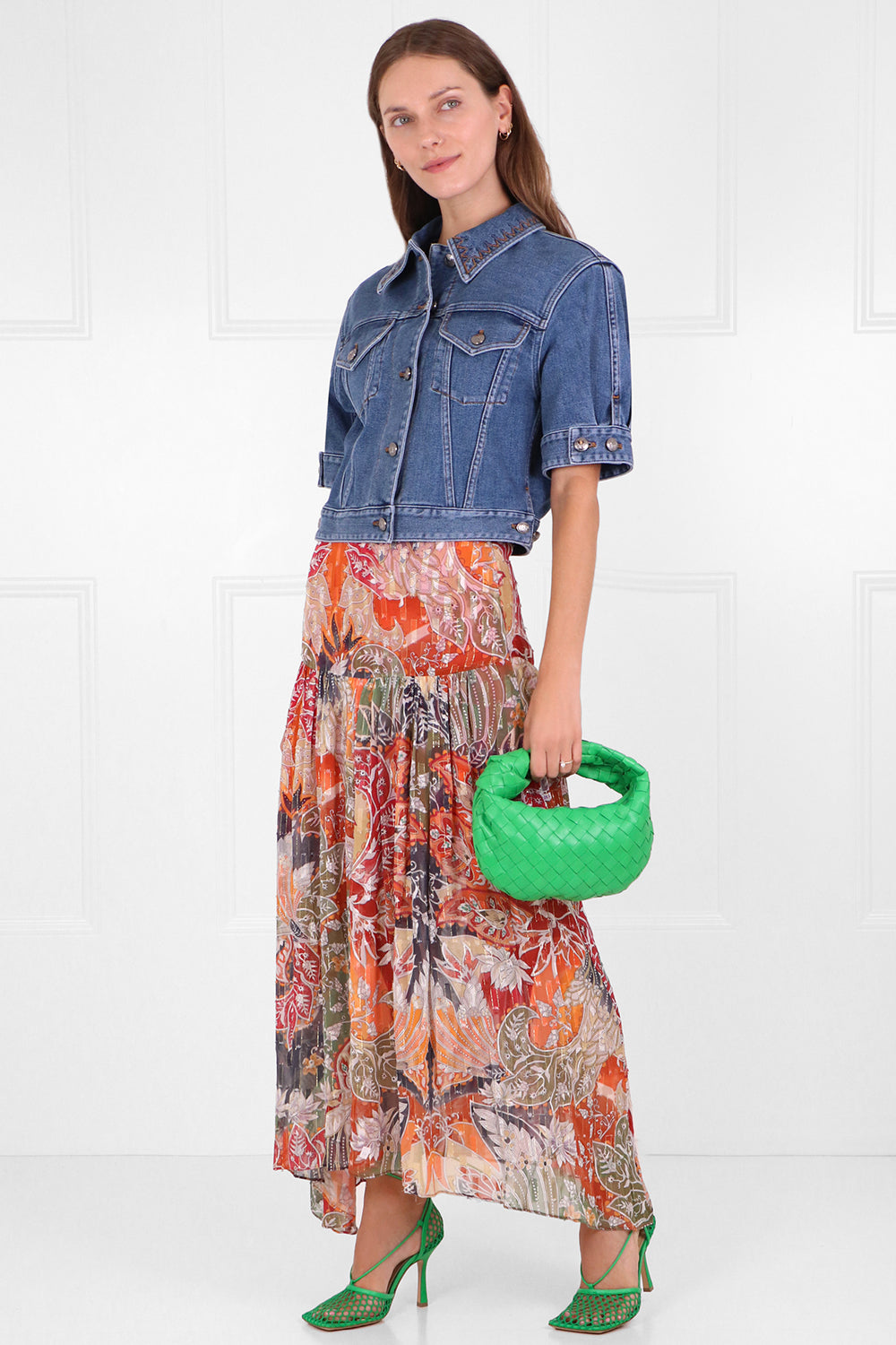 CHLOE RTW CROPPED DENIM JACKET S/S MOONLIGHT BLUE