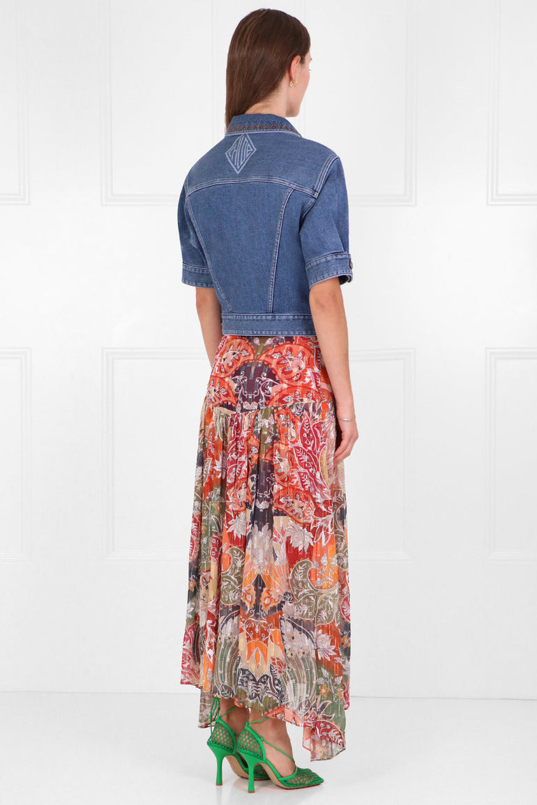 CHLOE RTW CROPPED DENIM JACKET S/S MOONLIGHT BLUE