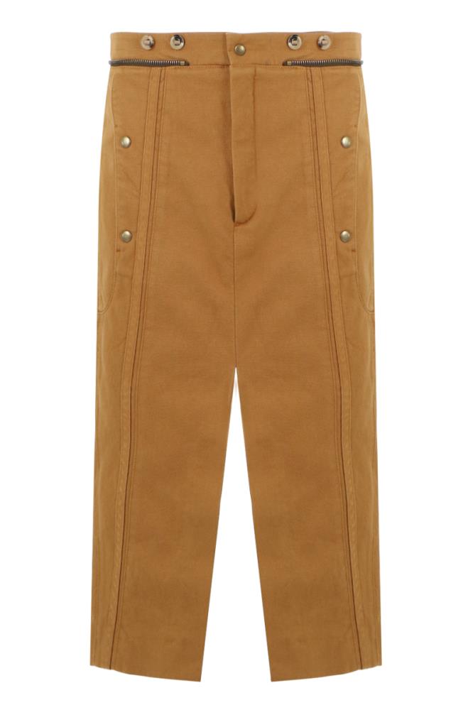 CHLOE RTW 2L6 MUSTARD / MUSTARD / XXS DENIM SKIRT WITH SPLIT MUSTARD