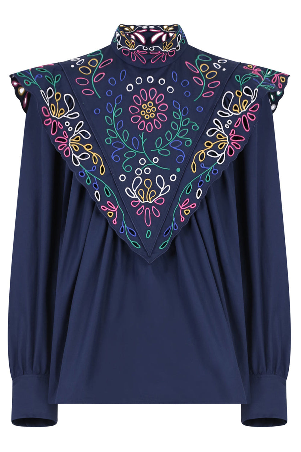 CHLOE RTW EMBROIDERED BLOUSE L/S NAVY