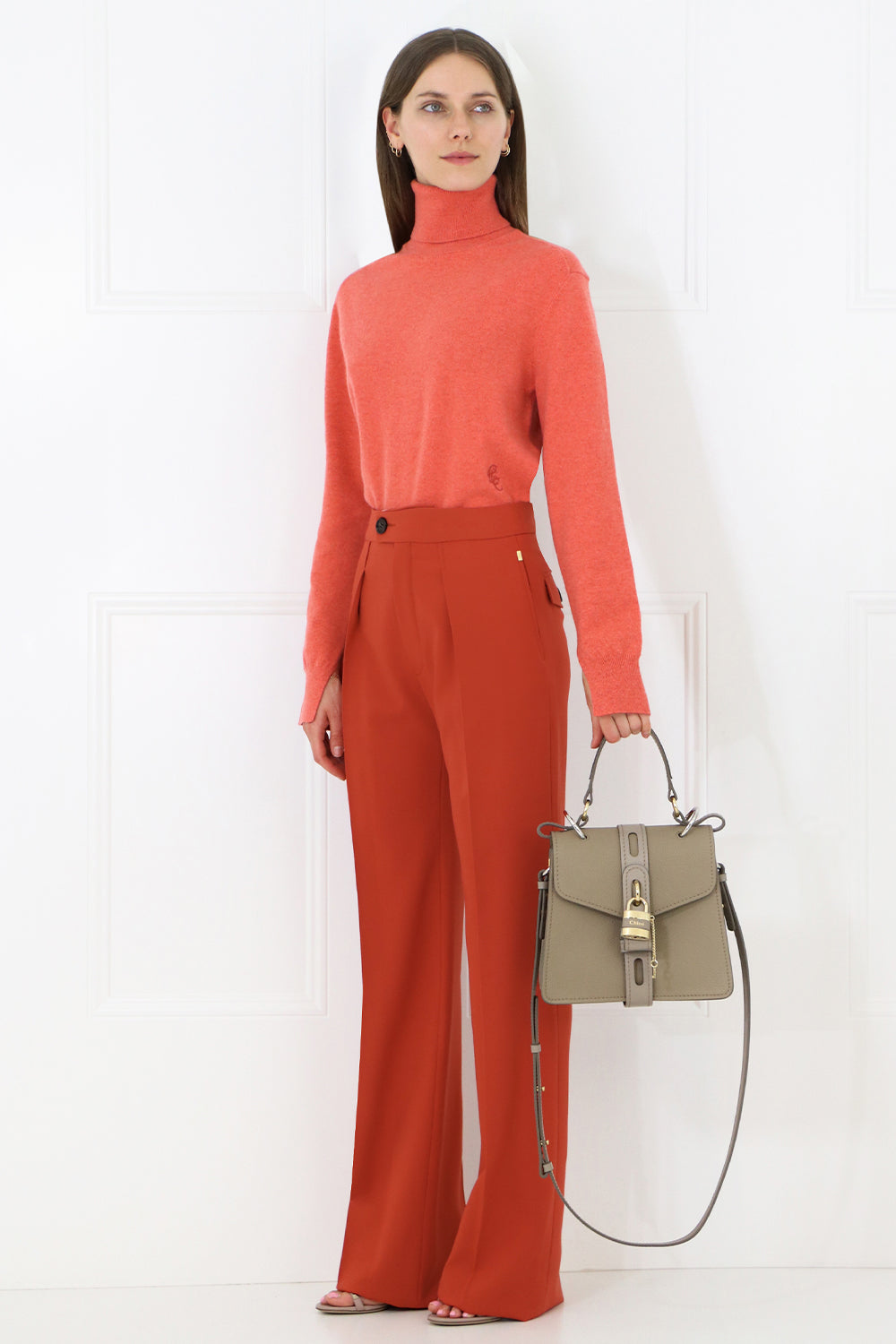 CHLOE RTW FLARED PANT BAROQUE ORANGE