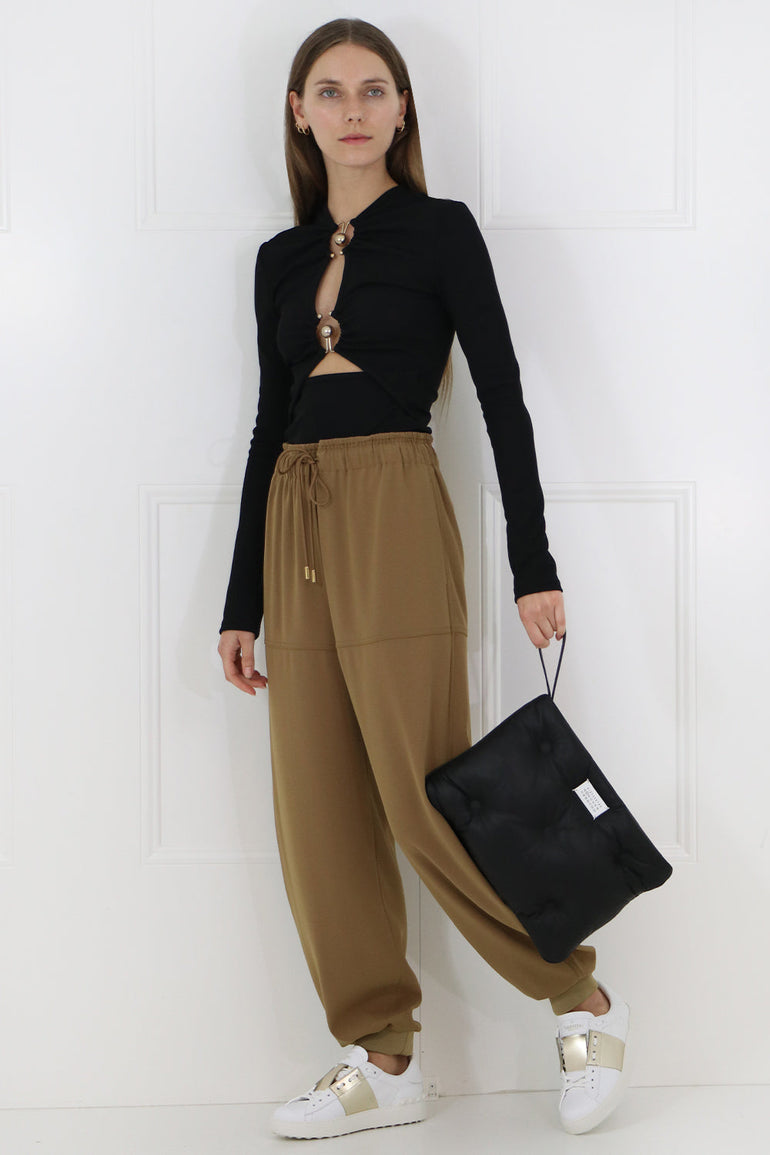 CHLOE RTW HAREM PANT WITH DRAWSTRING OLIVE