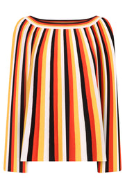 CHLOE RTW OFF SHOULDER STRIPE KNIT | MULTICOLOUR ORANGE