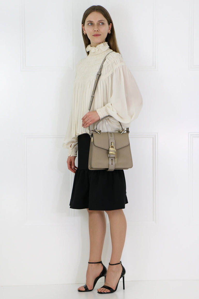 CHLOE RTW RUFFLE NECK BLOUSE L/S WHITE
