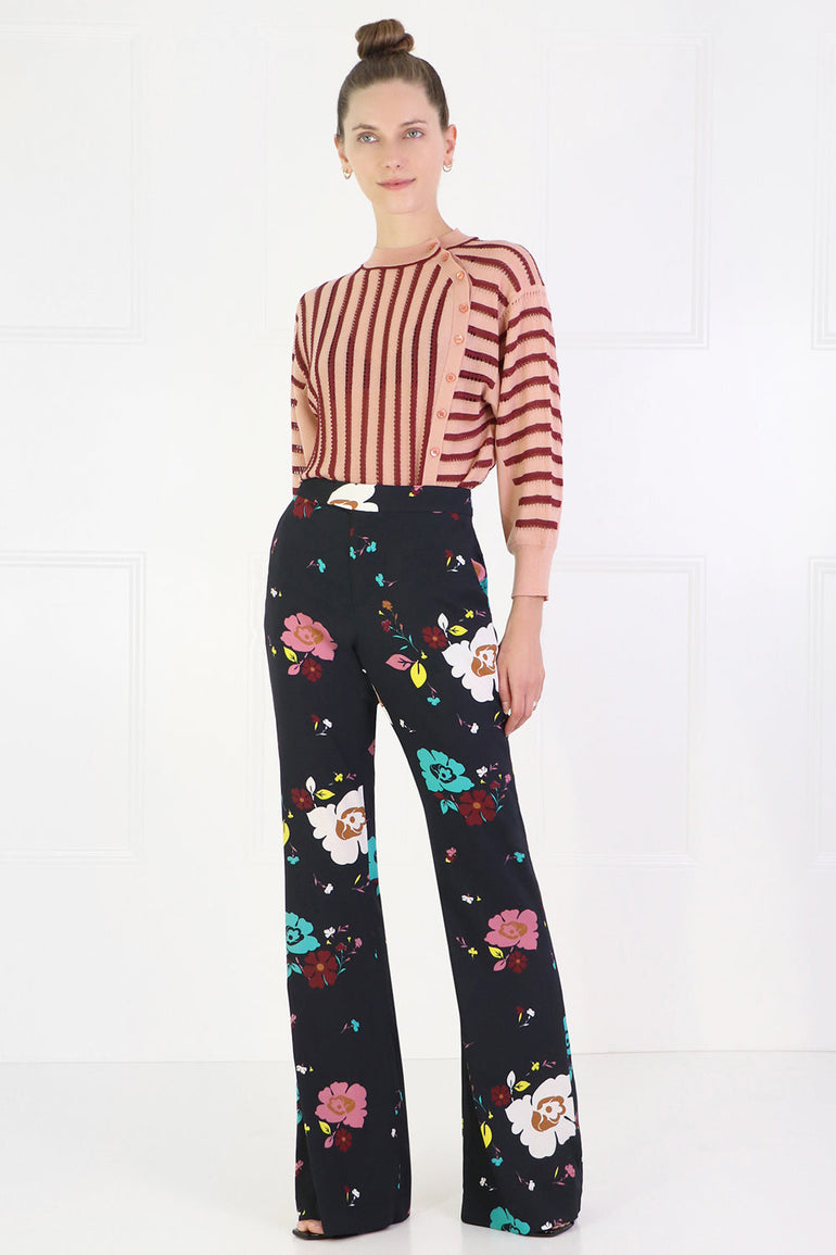 CHLOE RTW STRIPE BUTTONED KNIT L/S FALLOW PINK