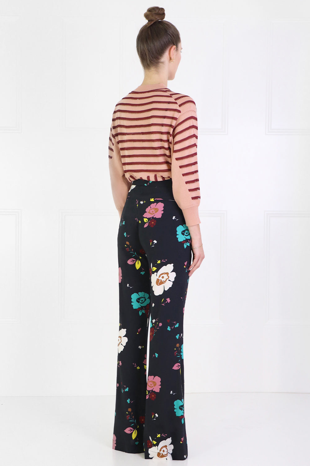 CHLOE RTW STRIPE BUTTONED KNIT L/S FALLOW PINK