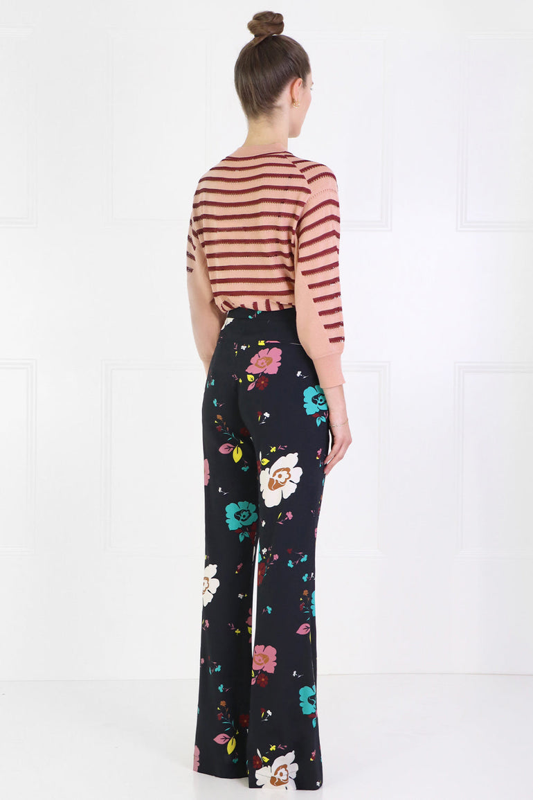 CHLOE RTW STRIPE BUTTONED KNIT L/S FALLOW PINK