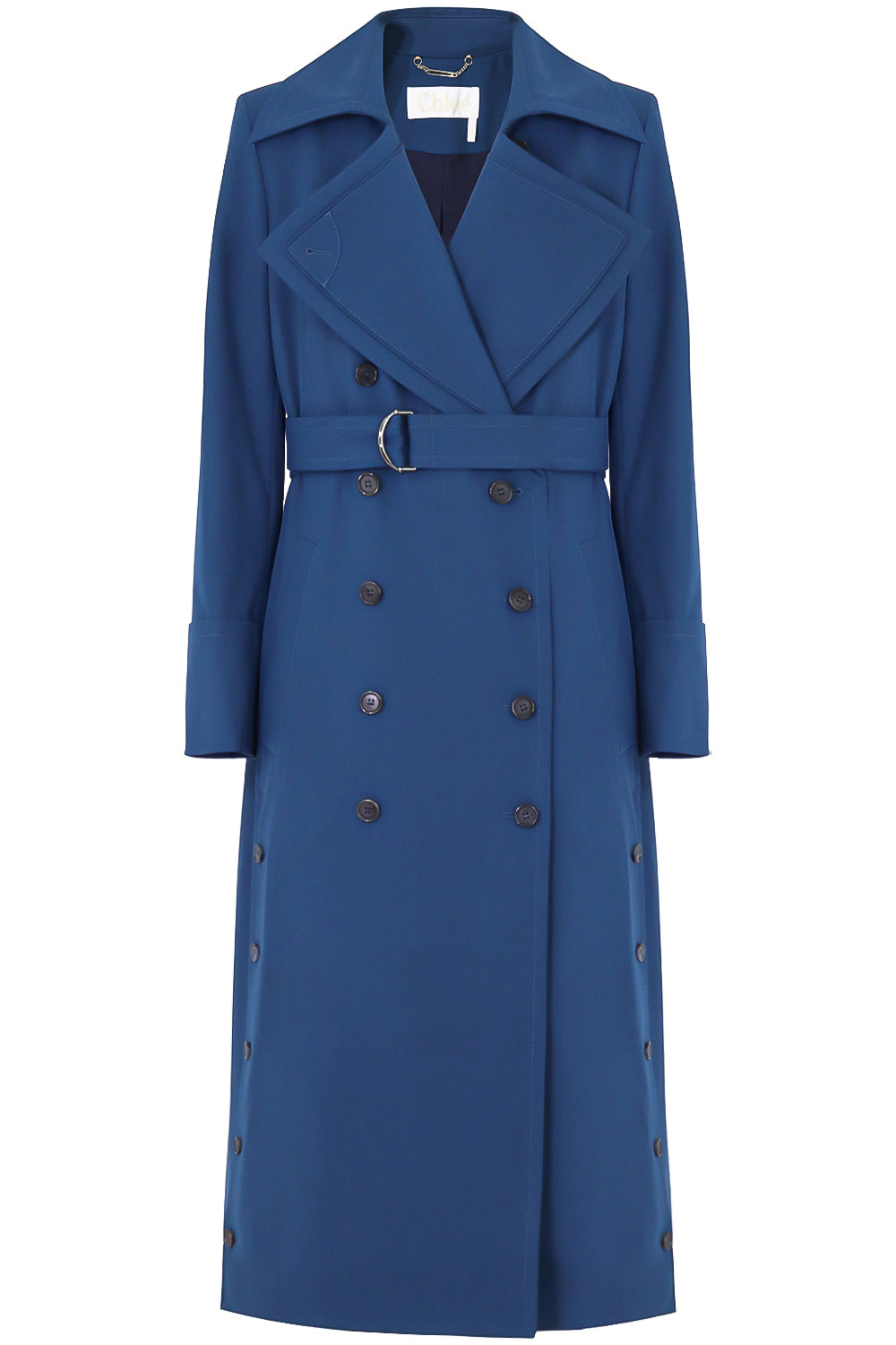 CHLOE RTW TAILORED DUSTER COAT DUSKY BLUE