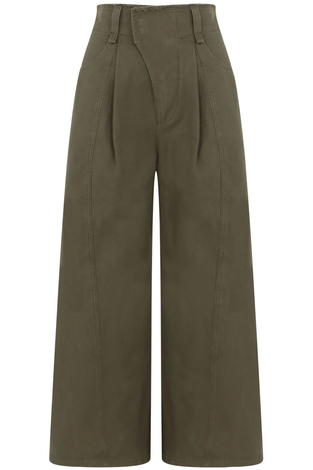 CHLOE RTW WIDE LEG CROPPED PANTS GRAPE LEAF