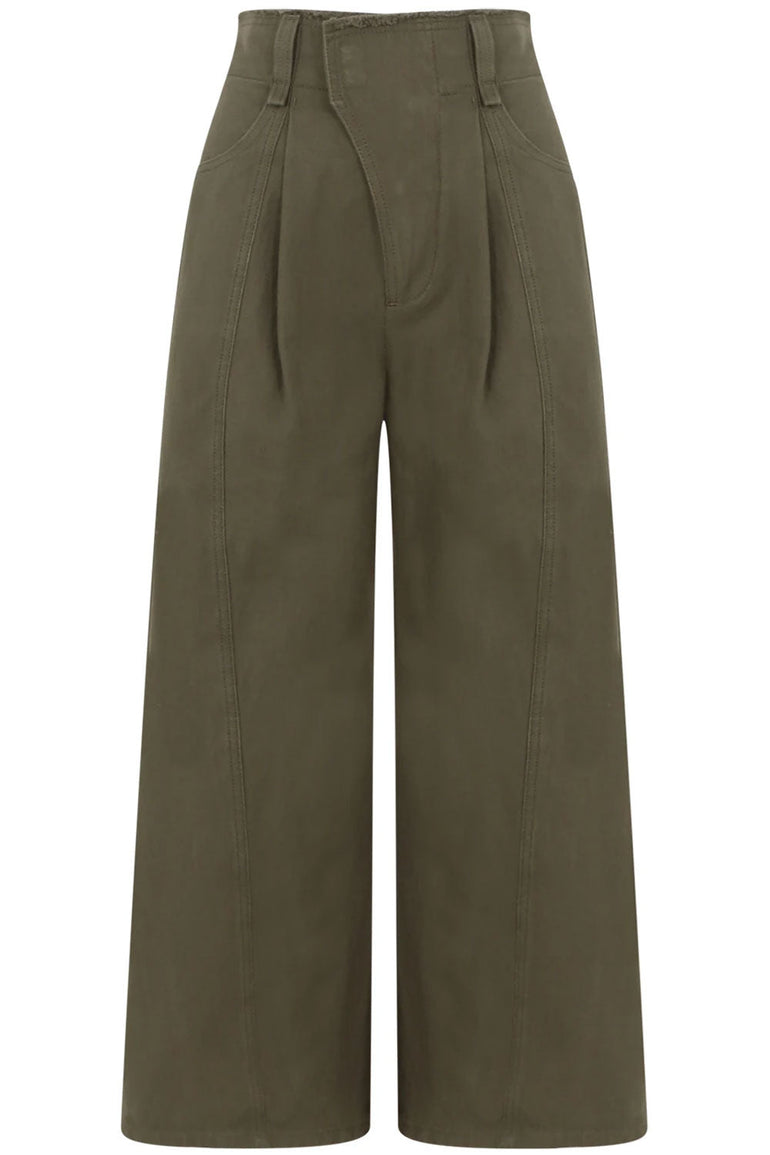 CHLOE RTW WIDE LEG CROPPED PANTS GRAPE LEAF