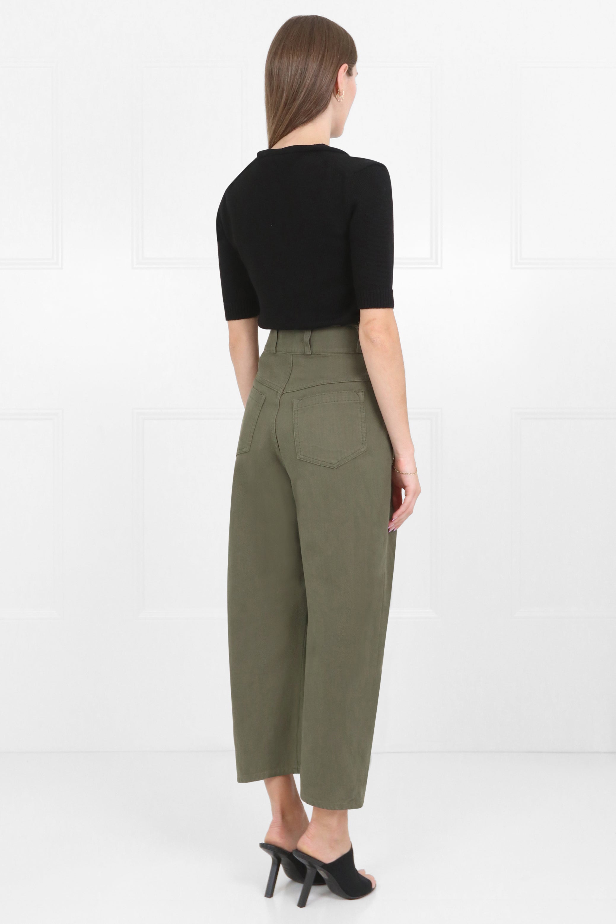 CHLOE RTW WIDE LEG CROPPED PANTS GRAPE LEAF