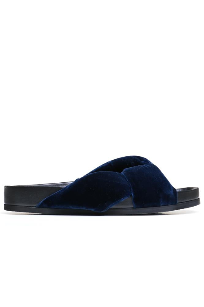 CHLOE SHOES BLUE / SFR36 NOLAN VELVET SLIDES BLUE LAGOON