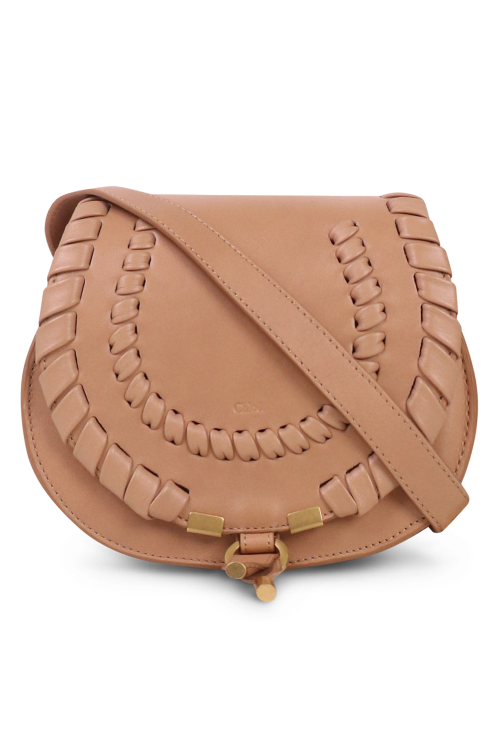 CHLOE Unclassified BROWN MARCIE SMALL BAG | LIGHT TAN WITH TONAL WHIP STITCHING