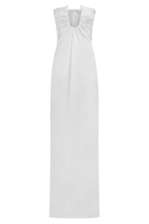 CHRISTOPHER ESBER RTW Acred Palm Strapless Dress | White