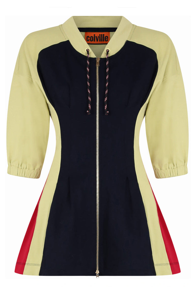 COLVILLE RTW KICKER TOP 3/4SL NAVY/LIME/RED