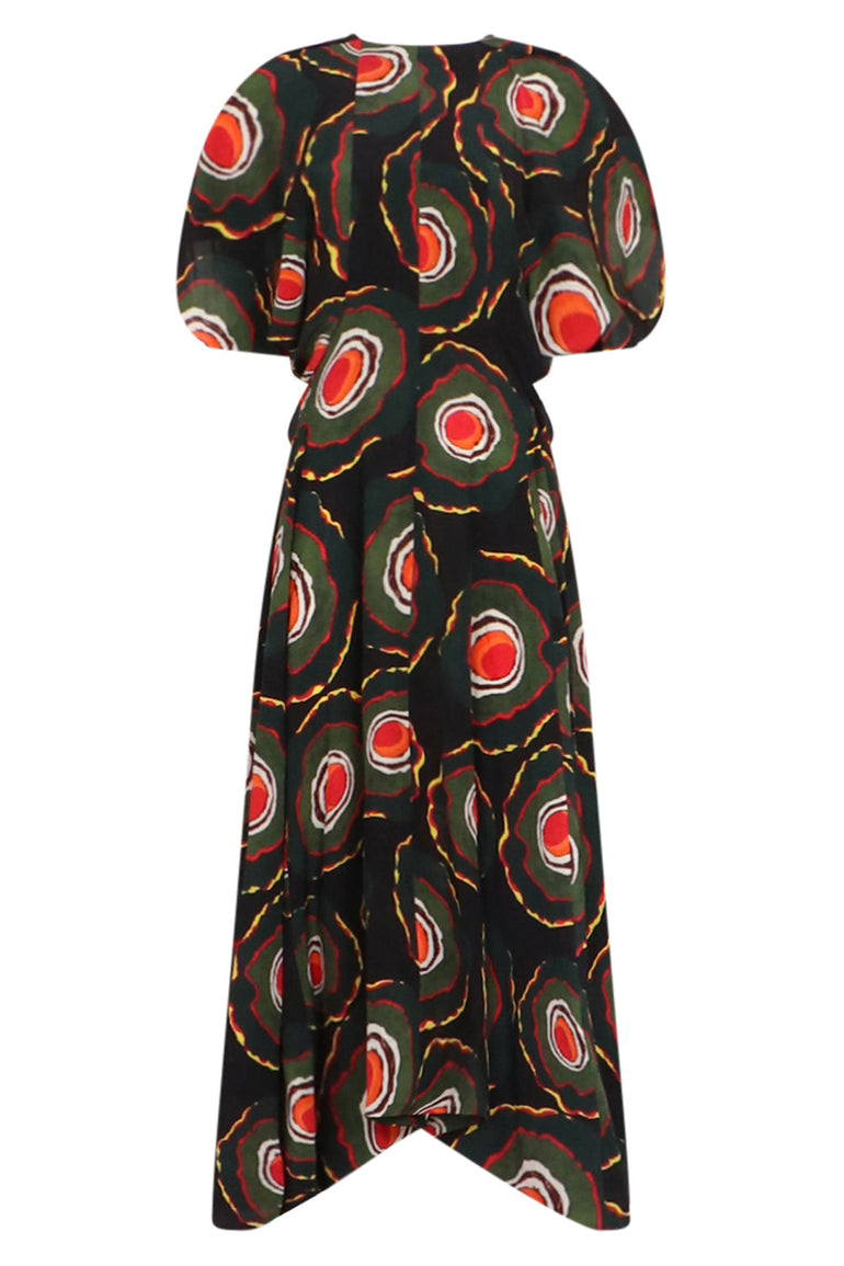 COLVILLE RTW PRINTED DRAPE DRESS | GREEN